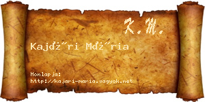 Kajári Mária névjegykártya